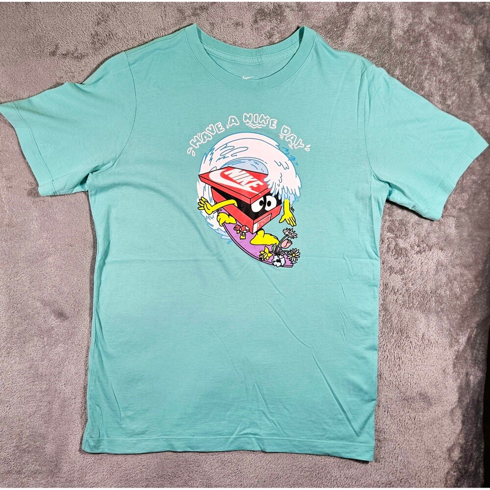 Nike Surfing Have a Nike Day Teal Crew Neck Kids Sz XL